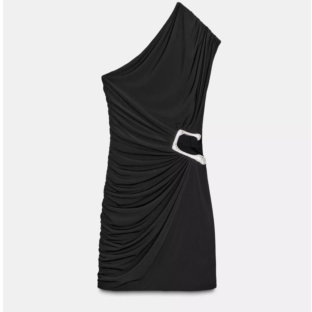 Zara Short Draped Shimmer Dress